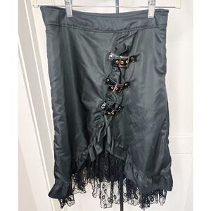 Charmian Steampunk Gothic Asymmetry Lace Trim Party Bustle Skirt Size Medium